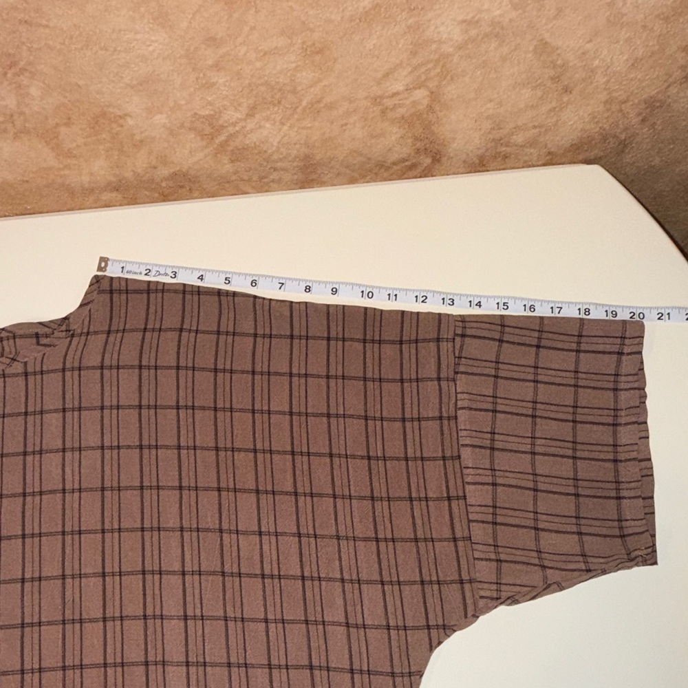 Carol Turner Collection CTC Dolman Top Oversized Boxy Brown/Black Plaid Size XL - Picture 10 of 11